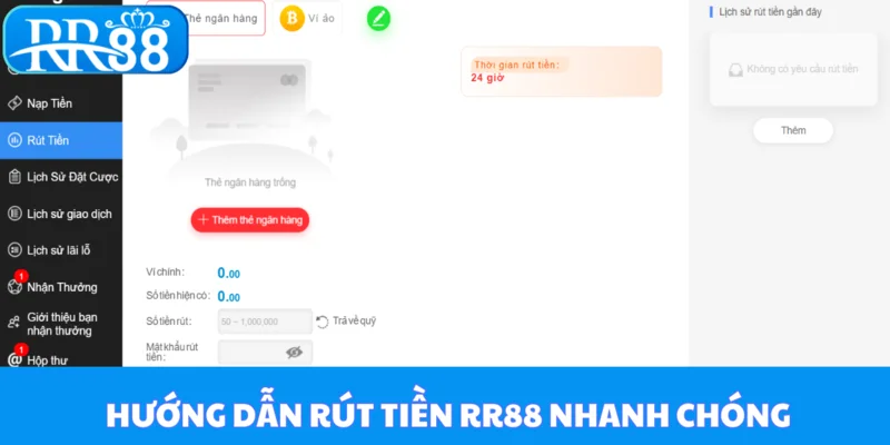 Hướng dẫn rút tiền tại RR88 nhanh chóng